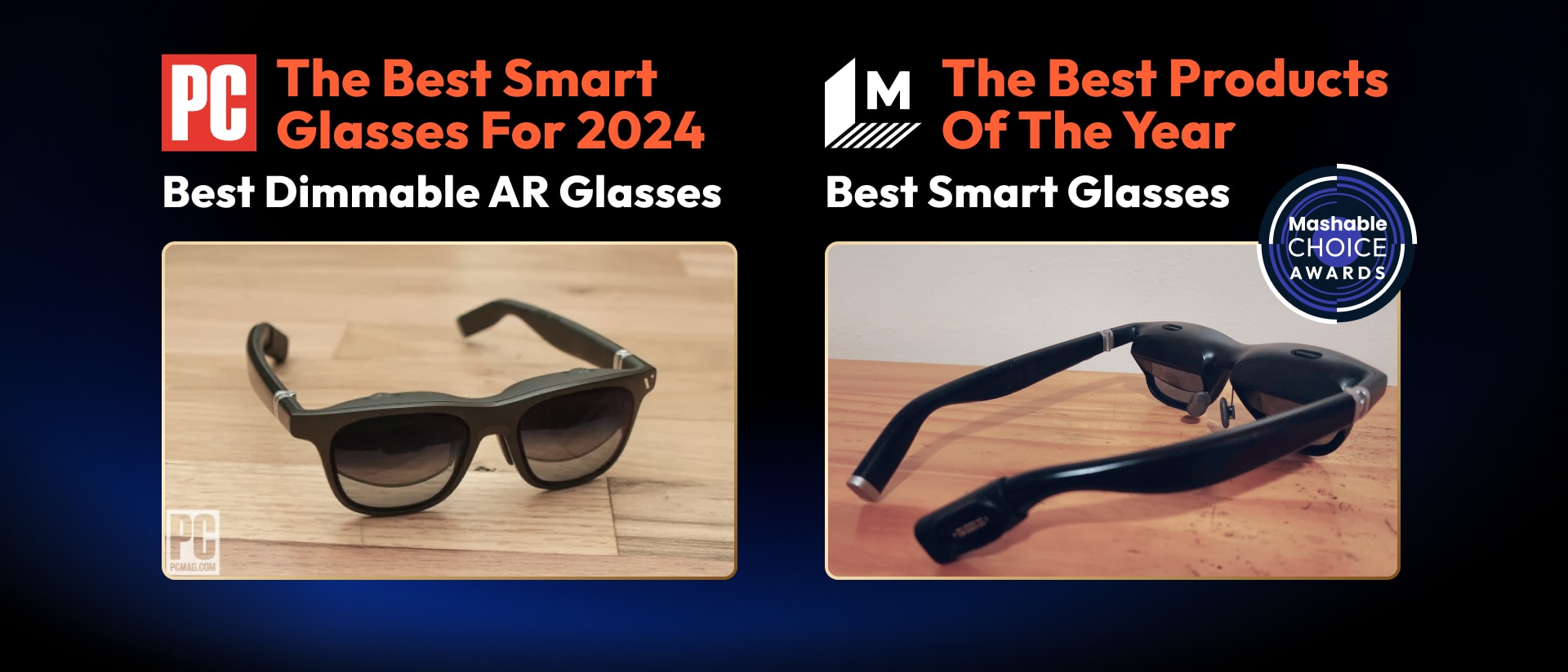 VITURE One was recently featured in the Mashable Choice Awards and was called 'the best smart glasses for 2024' by PCMag.